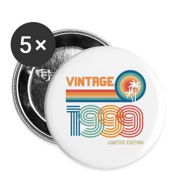 Jahrgang 1999 limitierte Auflage - Buttons groß 56 mm (5er Pack) - Weiß - Vorne
