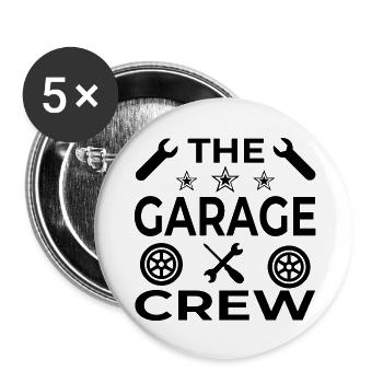 Garage - Lot de 5 grands badges (56 mm) - blanc - Devant