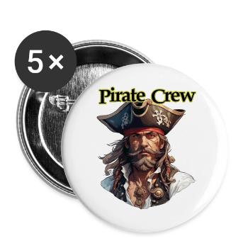 Pirat / Ahoi / Anker / Kapitän / Totenkopf / Rum - Buttons groß 56 mm (5er Pack) - Weiß - Vorne