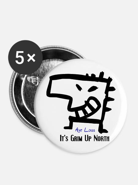 Grim up north - Buttons groß 56 mm (5er Pack) - Weiß