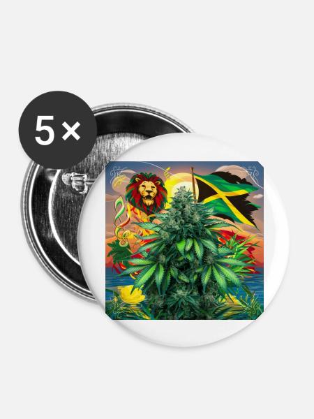 Jamaica Nr 1 - Buttons groß 56 mm (5er Pack) - Weiß