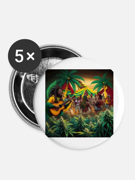Jamaica Nr 2 - Buttons groß 56 mm (5er Pack) - Weiß