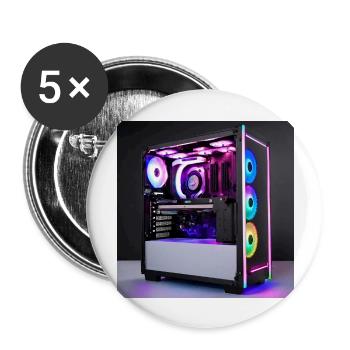 RGB Gaming PC - Buttons groß 56 mm (5er Pack) - Weiß - Vorne