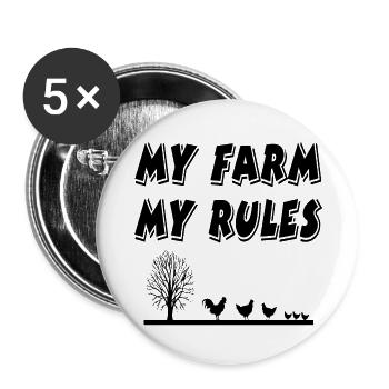Farm - Buttons large 2.2''/56 mm (5-pack) - white - Front
