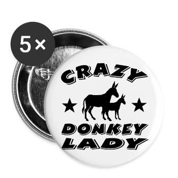 Esel - Buttons groß 56 mm (5er Pack) - Weiß - Vorne