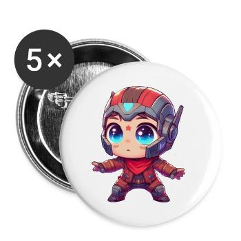 SpaceRanger - Lot de 5 grands badges (56 mm) - blanc - Devant