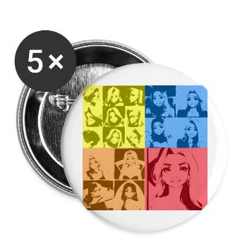 Daisy POPART - Buttons groß 56 mm (5er Pack) - Weiß - Vorne