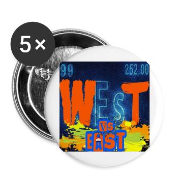 WEST VS EAST CHEMISTRY - Lot de 5 grands badges (56 mm) - blanc - Devant