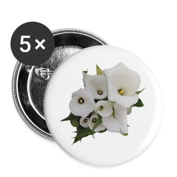 WEISSE CALLAS - Buttons groß 56 mm (5er Pack) - Weiß - Vorne