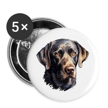 Labrador Retriever cute - Buttons large 2.2''/56 mm (5-pack) - white - Front