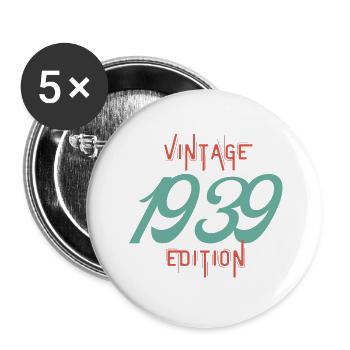 Jahrgang 1939 Ausgabe - Buttons groß 56 mm (5er Pack) - Weiß - Vorne