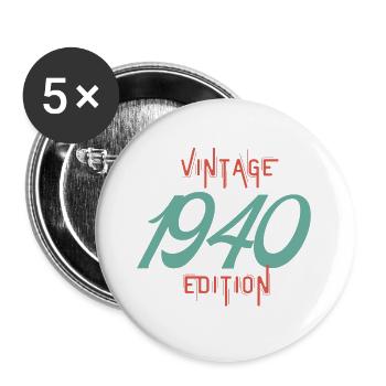 Vintage-Ausgabe aus den 1940er Jahren - Buttons groß 56 mm (5er Pack) - Weiß - Vorne