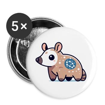Sternflecken-Opossum: Kosmischer Sammler - Buttons groß 56 mm (5er Pack) - Weiß - Vorne