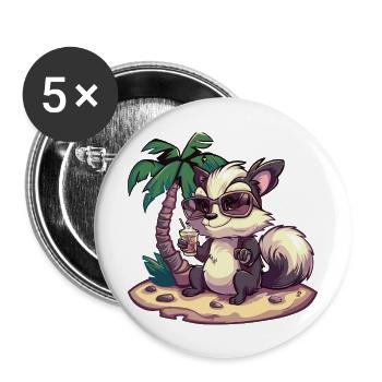 Skunk Summer Holiday - Buttons large 2.2''/56 mm (5-pack) - white - Front