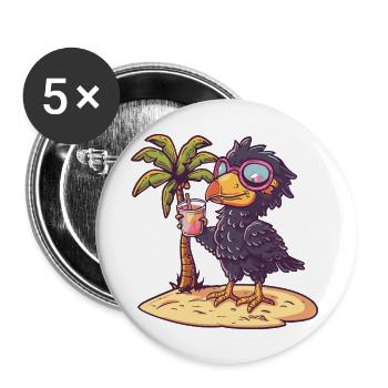 Harpy Bird Summer Holiday - Buttons large 2.2''/56 mm (5-pack) - white - Front