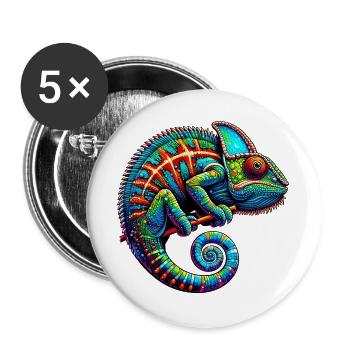 Chameleon - Buttons large 2.2''/56 mm (5-pack) - white - Front