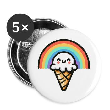 Rainbow Scoop: The Sweetest Arc - Buttons large 2.2''/56 mm (5-pack) - white - Front