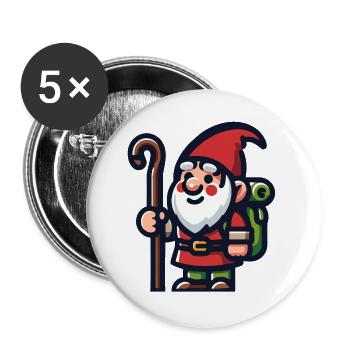 Roaming Gnome: The Trailblazing Traveler - Buttons large 2.2''/56 mm (5-pack) - white - Front