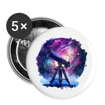 Découvrez les merveilles du cosmos - Lot de 5 grands badges (56 mm) - blanc - Devant