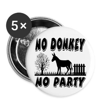Âne - Lot de 5 grands badges (56 mm) - blanc - Devant