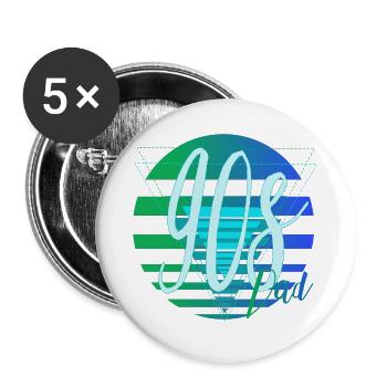 90s Dad – Cool Dad Retro Design - Buttons large 2.2''/56 mm (5-pack) - white - Front