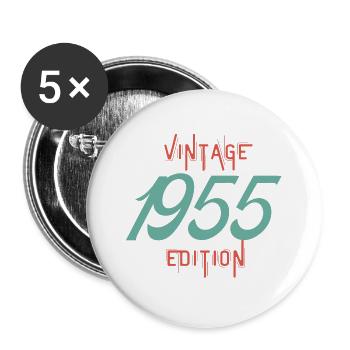 Vintage 1955 edition - Lot de 5 grands badges (56 mm) - blanc - Devant