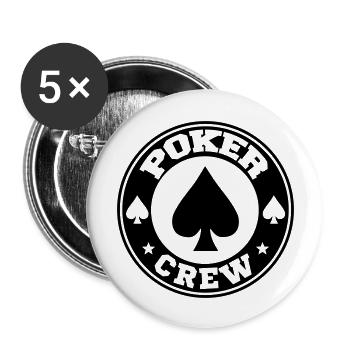 Équipe de poker - Lot de 5 grands badges (56 mm) - blanc - Devant