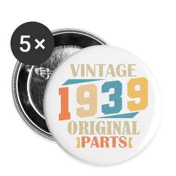 Month 1939. 1939 Birthday Gift. 85 years old Birt - Buttons large 2.2''/56 mm (5-pack) - white - Front