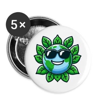 Cool Planet : la Terre respectueuse de l’environnement - Lot de 5 grands badges (56 mm) - blanc - Devant