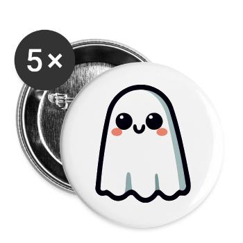 Ghoulishly Cute: The Friendly Phantom - Buttons large 2.2''/56 mm (5-pack) - white - Front