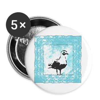 Abstract Seagull Stamp in Watercolor Style - Buttons large 2.2''/56 mm (5-pack) - white - Front