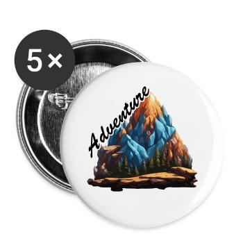 Aventure / Montagne / Pics / Randonnée / Tyrol - Lot de 5 grands badges (56 mm) - blanc - Devant