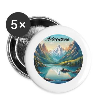 Aventure / Montagne / Pics / Randonnée / Tyrol - Lot de 5 grands badges (56 mm) - blanc - Devant