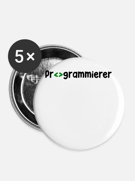 Programmierer Developer Webentwickler Skripting - Buttons groß 56 mm (5er Pack) - Weiß