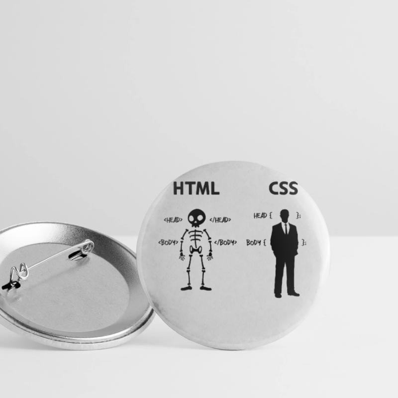 Développeur Programmeur Coden Code de script CSS Lot de 5 grands badges (56 mm)