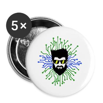 Nerd Developer Computer Code Informatik Debug - Buttons groß 56 mm (5er Pack) - Weiß - Vorne