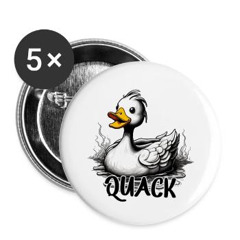 Canard en caoutchouc / Canard en caoutchouc / Eau / Baignoire - Lot de 5 grands badges (56 mm) - blanc - Devant