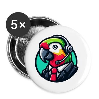 Parrot Professioneller Chat-Support - Buttons groß 56 mm (5er Pack) - Weiß - Vorne