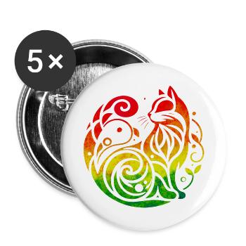 chat chat chats animal de compagnie mignonne animal mignon - Lot de 5 grands badges (56 mm) - blanc - Devant