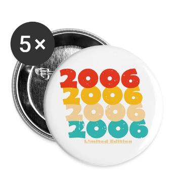 2006: Limitierte Auflage - 18-jähriges Jubiläum - Buttons groß 56 mm (5er Pack) - Weiß - Vorne