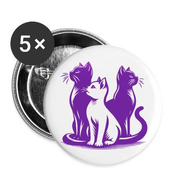 Chat, Chat, Chats, Animaux De Compagnie, Animal De Compagnie, Mignon, Animal, Animal De Compagnie - Lot de 5 grands badges (56 mm) - blanc - Devant