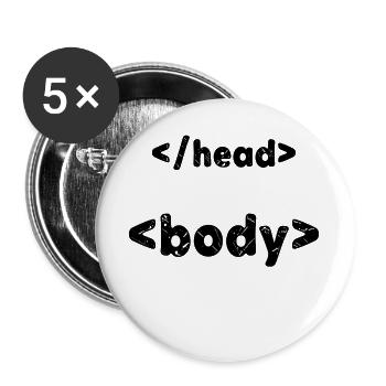 Développeur de code disant déboguer programmeur ordinateur - Lot de 5 grands badges (56 mm) - blanc - Devant