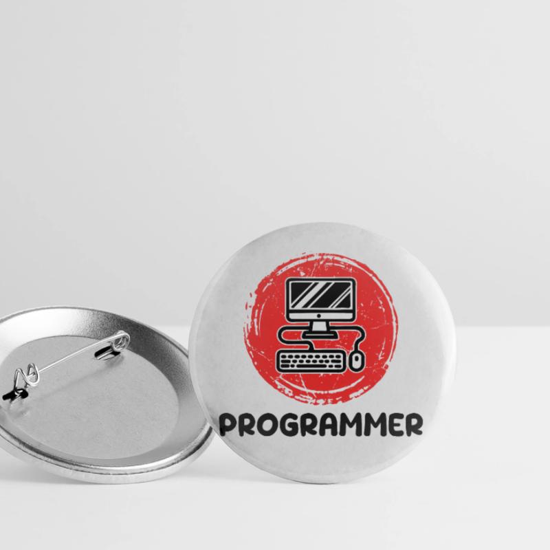 Computer Developer Programmierer Code Skripting Buttons groß 56 mm (5er Pack)