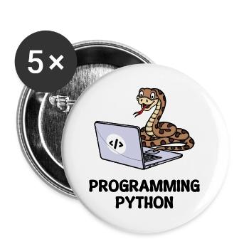 Developer Funny Sayings Programmer Computer - Buttons large 2.2''/56 mm (5-pack) - white - Front