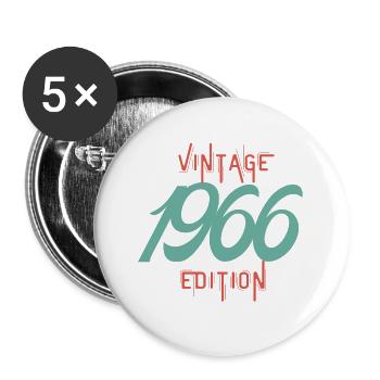 Jahrgang Ausgabe 1966 - Buttons groß 56 mm (5er Pack) - Weiß - Vorne