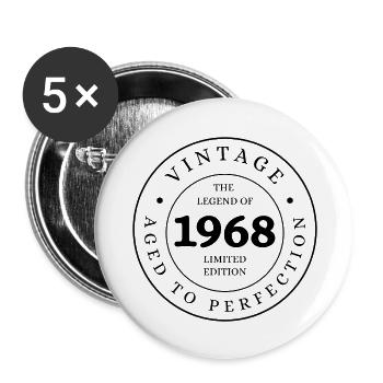 The legend of 1968 limited edition - Lot de 5 grands badges (56 mm) - blanc - Devant