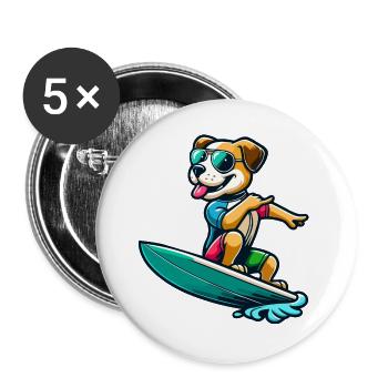 Wave Riding Buddy - Buttons groß 56 mm (5er Pack) - Weiß - Vorne