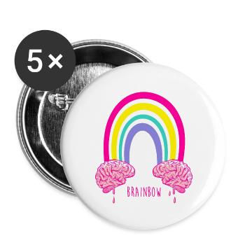 Over the Brainbow ... - Lot de 5 grands badges (56 mm) - blanc - Devant