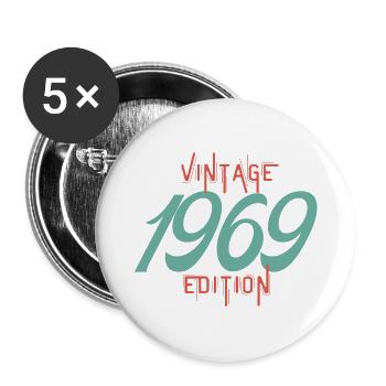 Vintage 1969 edition - Lot de 5 grands badges (56 mm) - blanc - Devant