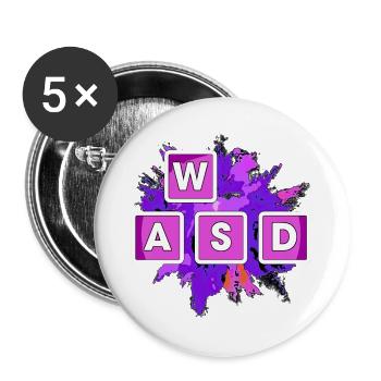 WASD Splash Gaming Blöcke - Buttons groß 56 mm (5er Pack) - Weiß - Vorne